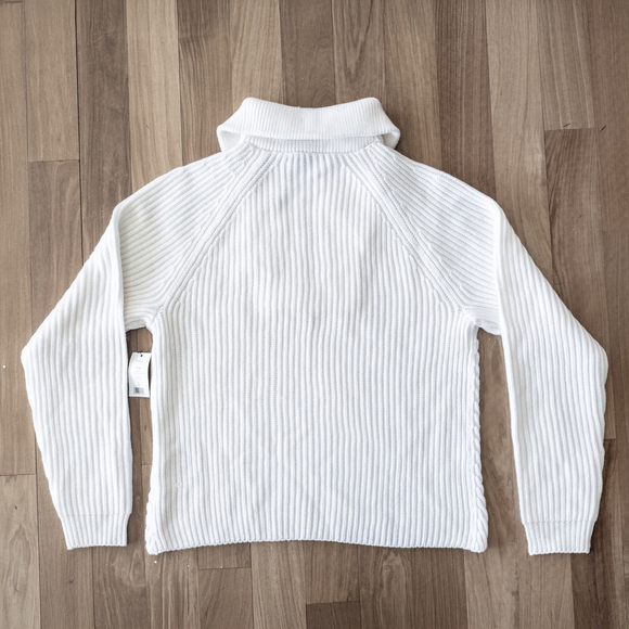 NWT Joie Hinnes Quarter Zip Sweater Pullover White Wool Women's $348 - Size S - Picture 9 of 12